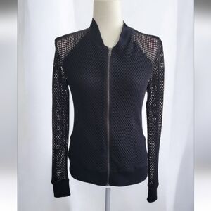 Express Black Mesh Zip-Up Jacket. Women's Medium
